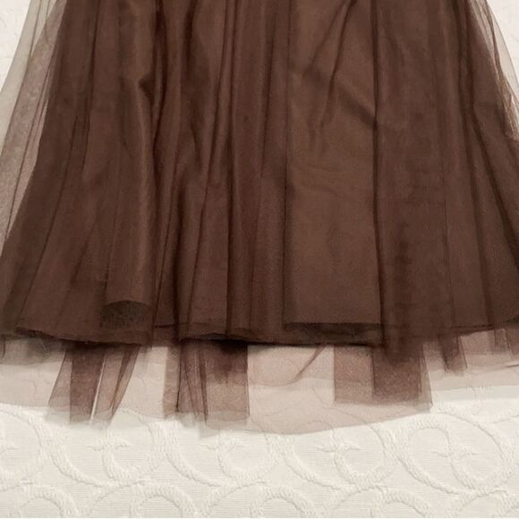 Alfred Angelo Chocolate Brown Strapless Tulle Formal Dress Size 10 - Picture 14 of 15
